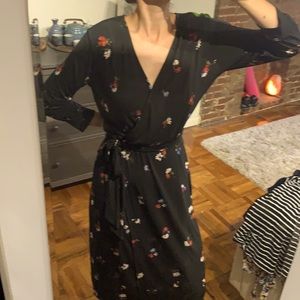 Floral Faux Wrap Dress